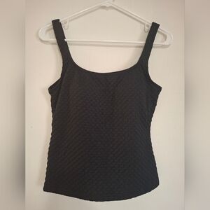 Gottex Black Ribbed Swim Tank Top Coverup